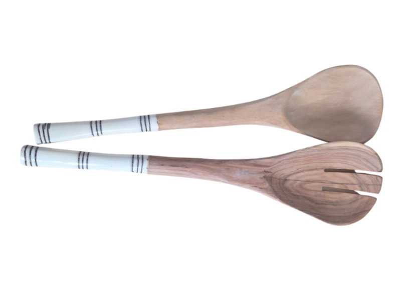 Black Stripe Salad Server